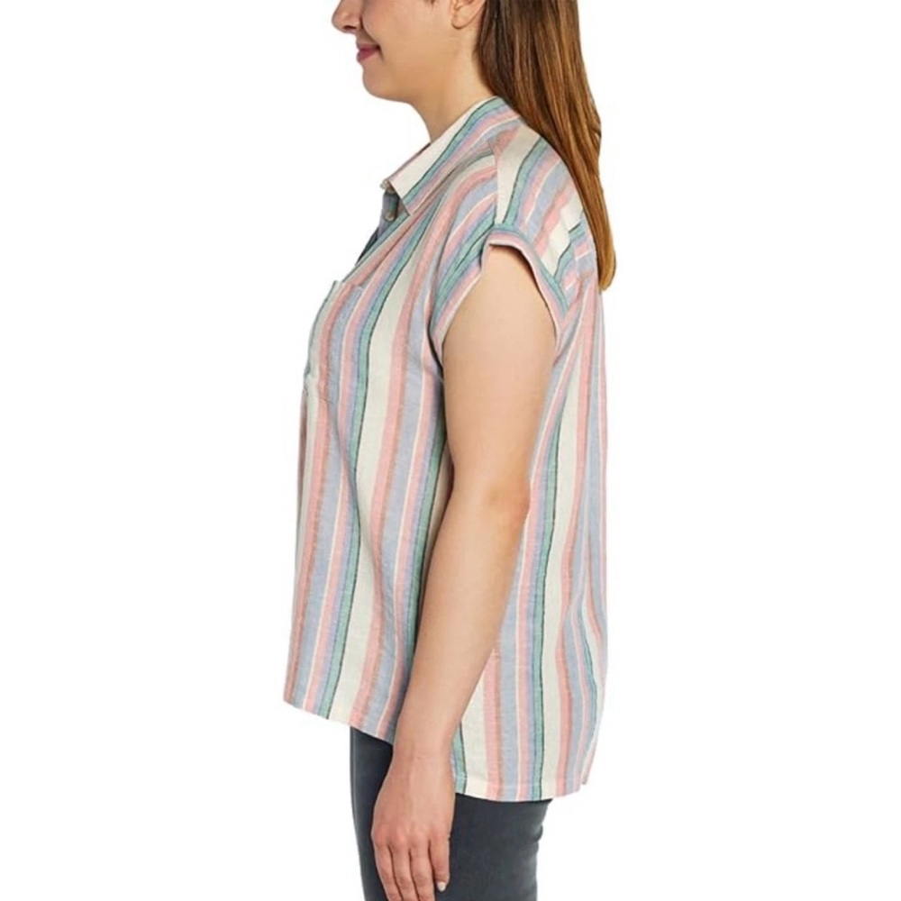 Orvis Women's Linen Blend Minimalist Short Sleeve Lightweight Top Shirt XL - Picture 2 of 9
